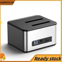 2.5 / 3.5 Inch SSD Bên Ngoài Ổ Cứng Vỏ Dual-Bay Ổ Cứng Docking Station SATA sang USB 3.0 HDD Case Power Adapter US Plug