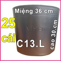 25 Chậu nhựa VĨ HIỀN C13 Lớn miệng,cao 36x30cm trồng cây ăn trái và hoa siêu bền 77116
