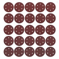 25 Chiếc 9 Inch 6 Lỗ Móc Và Vòng Dính Chà Nhám Đĩa Giấy Nhám Cho Thạch Cao Sander 40 60 80 180 240 Grits