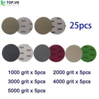 25 chiếc Đĩa chà nhám 3 Inch và giấy nhám 1000 3000 4000 5000 Grit [yafeetop]