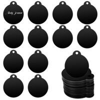 25 Gói Tròn Trống Thẻ Nhôm Khoảng 35mm Dập Khoảng Trống Khắc Trống Đĩa Kim Loại Trống Móc Khóa Chó Tag