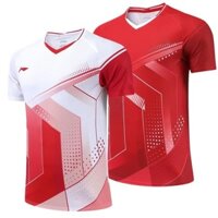 25 Li Ning Áo Cầu Lông Nam Nữ Mới Thoáng Khí Nhanh Khô Thể Thao Tay Ngắn Tùy Chỉnh Nhóm Mua Bộ Đội