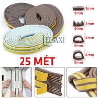 25 Mét Ron Gioăng Doăng Roăng Khung Cửa Miếng Dán Lấp Khe Hở Ngăn Bụi Côn Trùng 2-4-6-8mm Legaxi