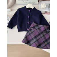 25 Phong Cách Mới Bé Gái Mùa Xuân Áo Len Áo Khoác Phù Hợp Với Thời Trang Dệt Kim Cardigan Phong Cách Chanel Váy Hai Mảnh Phù Hợp Với