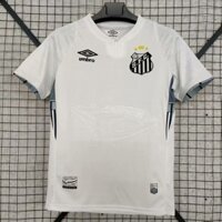 25 Santos Home Áo bóng đá tay ngắn 1: 1 Áo sơ mi thể thao khô nhanh dành cho người lớn