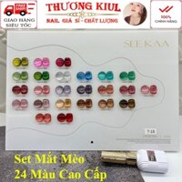 [250] - Set mắt mèo SEEKAA 24 màu Cao Cấp, gel móng tay sơn mắt mèo 24 màu