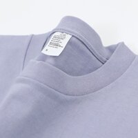 250g Kem Tím Màu Tím Nửa Tay Áo Thun Hoa Oải Hương Nguyên Chất Cotton Đơn Giản Nam Nữ Rời Trắng Áo Thun Cặp Đôi