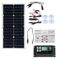 250W Max Portable Solar Panel Kit Dual DC USB Charger Kit Single Crystal Semi-flexible Solar Power Panel w/ 60A/100A Sol