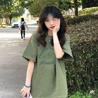 2563 People Collection 100% Cotton Bơ Xanh Áo Thun Nữ Tay Ngắn Mùa Xuân Rời Quốc Gia Hợp Thời Trang Phù Hợp Với Nửa @