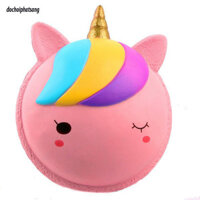 [25CM-ĐẠI KHỔNG LỒ] Squishy Bánh Macaron 1 sừng màu hồng Đẹp Đại Khổng Lồ Chính Hãng