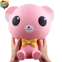 25CM Large Cartoon Bear with Bowknot Squishy Toy Photography Prop Decor