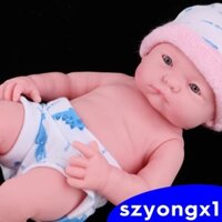 25cm Vinyl mềm thực tế Trẻ sơ sinh Búp bê trẻ sơ sinh Đồ chơi trẻ em trong quần áo màu hồng