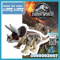 [25cm] Xếp hình khủng long tam sừng Triceratops trong Công viên kỷ Jura - Jurassic Park Lego Minifigures Kopf KF916