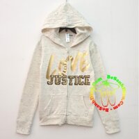 [25kg-30kg] Áo khoác thun nỉ mỏng cho bé gái hàng xuất khẩu xịn màu xám trắng