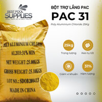 25Kg bột trợ lắng PAC 31% bể bơi bể cá , Bột keo tụ PAC, phèn PAC hồ bơi