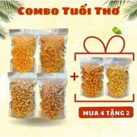 2,5kg COMBO TUỔI THƠ 4 TẶNG 2: Cua Mỡ Hành, Đùi Gà Phô Mai, Tăm Que Đậu, Nui Sấy (Tặng kèm 2 túi: Ốc Chiên - Ốc Vừng)