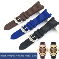 25mm Cao Su Chất Lượng Cao Đồng Hồ Vòng Tay Dây Cao Su Cho Patek Philippe Nautilus Dây Đồng Hồ Silicon 5711 5712 5726 Chuyên Dụng Notch Dây Đeo Đồng Hồ Nam Dây Chống Thấm Nước