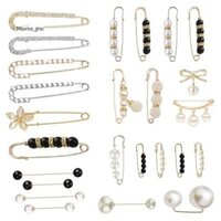 25pc Ngọc Trai Thổ Cẩm Chân, Trâm Cài Cho Nữ Quần Áo Áo Len Khăn Choàng Kẹp Cardigan Pin Thổ Cẩm Cho Nữ Váy Váy