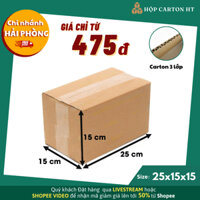 25x15x15 Combo 100 Hộp carton đóng hàng giá xưởng, thùng bìa giấy gói hàng tiện lợi