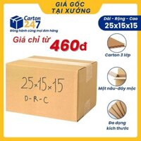 25x15x15 COMBO 100 Hộp thùng giấy carton bìa cứng 3 lớp gói hàng - Carton 247