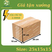 25x15x15 Combo 50 hộp bìa carton đóng hàng đựng phụ kiện size vừa giá rẻ - Xanh Carton