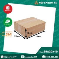 25x20x10 Combo 40 Hộp Carton Đóng Hàng, Thùng Bìa Giấy Giá Rẻ Tiện Lợi - Hộp Carton HT