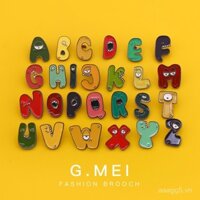 26 chiếc ghim chữ cái bảng chữ cái phong cách Nhật Bản dễ thương hài hước hoạt hình trang trí túi cá tính sáng tạo huy chương phụ kiện thời trang