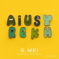 26 chiếc ghim chữ cái bảng chữ cái phong cách Nhật Bản dễ thương hài hước hoạt hình trang trí túi cá tính sáng tạo huy chương phụ kiện thời trang