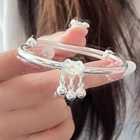 2677 người thu thập 999 feet bạc dễ thương đơn giản Caddy mèo br2677 người Bộ sưu tập 999 Chân bạc dễ thương đơn giản Vòng tay Hello Kitty Thời trang nữ Chuông ngọt ngào Khóa an toàn Vòng tay trượt trẻ 3.28