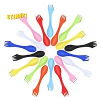 27 Miếng Cắm Trại Sporks Nhựa 3 Trong 1 Muỗng Nĩa Và Dụng Cụ Dao Bộ Dã Ngoại, Hoạt Động Ngoài Trời