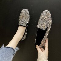 2750 Lần Mua Lại Kim Cương Giả Xã Hội Nữ 2025 Xuân Hè Phiên Bản Hàn Quốc Slip-On Peas Giày Nông Miệng Muỗng Giày Hợp Thời Trang 25.2.26