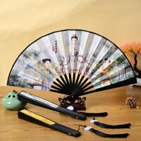 27cm Gấp Quạt Series Quà Lưu Niệm Du Lịch Văn Hóa Sáng Tạo Quà Lưu Niệm Lụa Vải Quạt Nhựa Thủ Công Quạt Hợp Thời Trang Quốc Gia 25.1.2