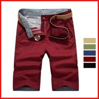 ♞28-40 Plus Size Nam Bermuda Quần Short Thời Trang Mùa Hè Slim Fit COTTON Chinos Quần Ngắn Không Thắt Lưng COTTON USA