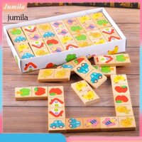 28 Cái / bộ Gỗ Trái Cây Xe Ghép Nối Domino Khối Xếp Hình Đồ Chơi Giáo Dục Trẻ Em
