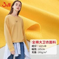 280g Vải Áo Sơ Mi David Cotton Đầy Đủ Mùa Xuân Thu Đông Đồ Thể Thao Nữ Dệt Kim Vải Terry Nhỏ Vải Cotton Nguyên Chất