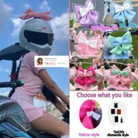 28cm Mũ Bảo Hiểm Trang Trí Nữ Nơ Nhiều Màu Sắc Nơ Trang Trí Kawasaki EVO Mũ Bảo Hiểm Nơ Phụ Kiện DIY Xe Điện