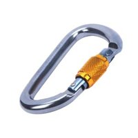 28KN Aluminum Screw Locking Carabiner Hook for Rescue Outdoor Rock Climbing Rappelling Exploring - Grey