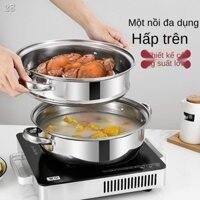 ❄❈✿28UTủ hấp gia dụng đa chức năng bằng thép không gỉ 28cm lưới dày nhiều lớp nồi lẩu bếp từ ga