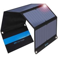 28w dual usb quick charging sunpower portable foldable folding solar power panel charger for outdoor camping mobile cell