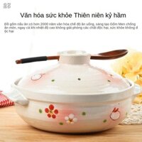 ∈▫✺28Xhầm thỏ lửa nguyên bản nồi sứ nhật đất cơm điện canh nhiệt độ cao gia dụng ngọn mở