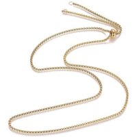 29.5in 1pc Adjustable Slider Necklaces 2.5mm Stainless Steel Box Chain Necklace with Slider Stopper Beads Adjustable Necklaces Chain for Jewelery Making