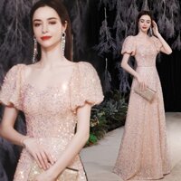2c-v-24k. Đầm dạ hội tay phồng công chúa màu hồng sang trọng sang trọng cao cấp sang trọng sang trọng sang trọng Váy dạ hội công chúa màu hồng thanh lịch 2025 Váy nướng bánh mì cưới cô dâu Váy dạ hội sinh nhật (Có thể đeo hàng ngày)