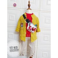 2combo bộ cotton với áo sơ mi 2 túi