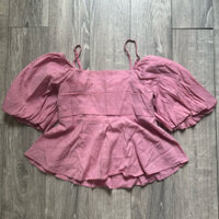 /2hand/ áo crotop trễ vai tay phồng GAGO 🎀