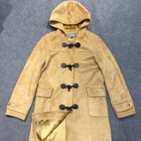 2hand - Áo khoác da lộn khuy sừng dáng dài Italy size M màu nâu