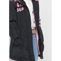 [2HAND] Áo Khoác Parka Kaki Lót Full Lông Thỏ Dáng Dài Có Cổ Độ Mới Cao Siêu Ấm Hàng Si Tuyển Form Basic Sang Chảnh Đen