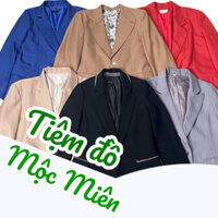 (2hand Hàn) Áo khoác vest blazer nữ caro, trơn form suông,basic, công sở chất dạ, cotton, linen, polyester... các loại