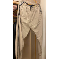 [2HAND] Quần vải dù 2 lớp lót bông kẻ sọc bo ống