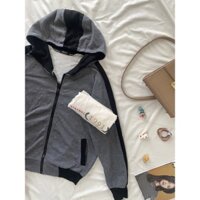 [2HAND] [RẤT MỚI] ÁO KHOÁC NỈ DA CÁ KOREA (MÀU XÁM PHỐI ĐEN)