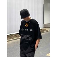 2HGE GRAILZ TALK PROJECT G/R American Style Summer Loose Men's Couple Short Sleeve T T-shirt